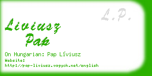 liviusz pap business card