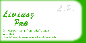 liviusz pap business card